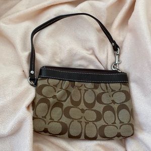 Coach tan wristlet